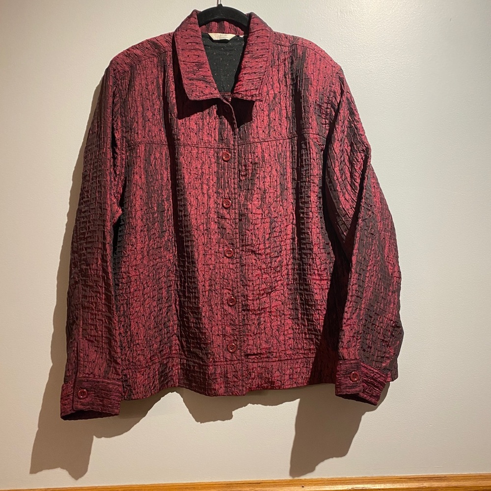 Dressy textured jacket Burgundy 3X